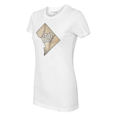 Washington Nationals Tiny Turnip Women's State Outline T-Shirt White