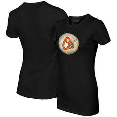 Baltimore Orioles Tiny Turnip Women's Stitched Baseball T-Shirt Black