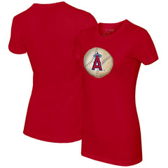 Los Angeles Angels Tiny Turnip Women's Stitched Baseball T-Shirt Red