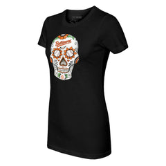 Baltimore Orioles Tiny Turnip Women's Sugar Skull T-Shirt Black