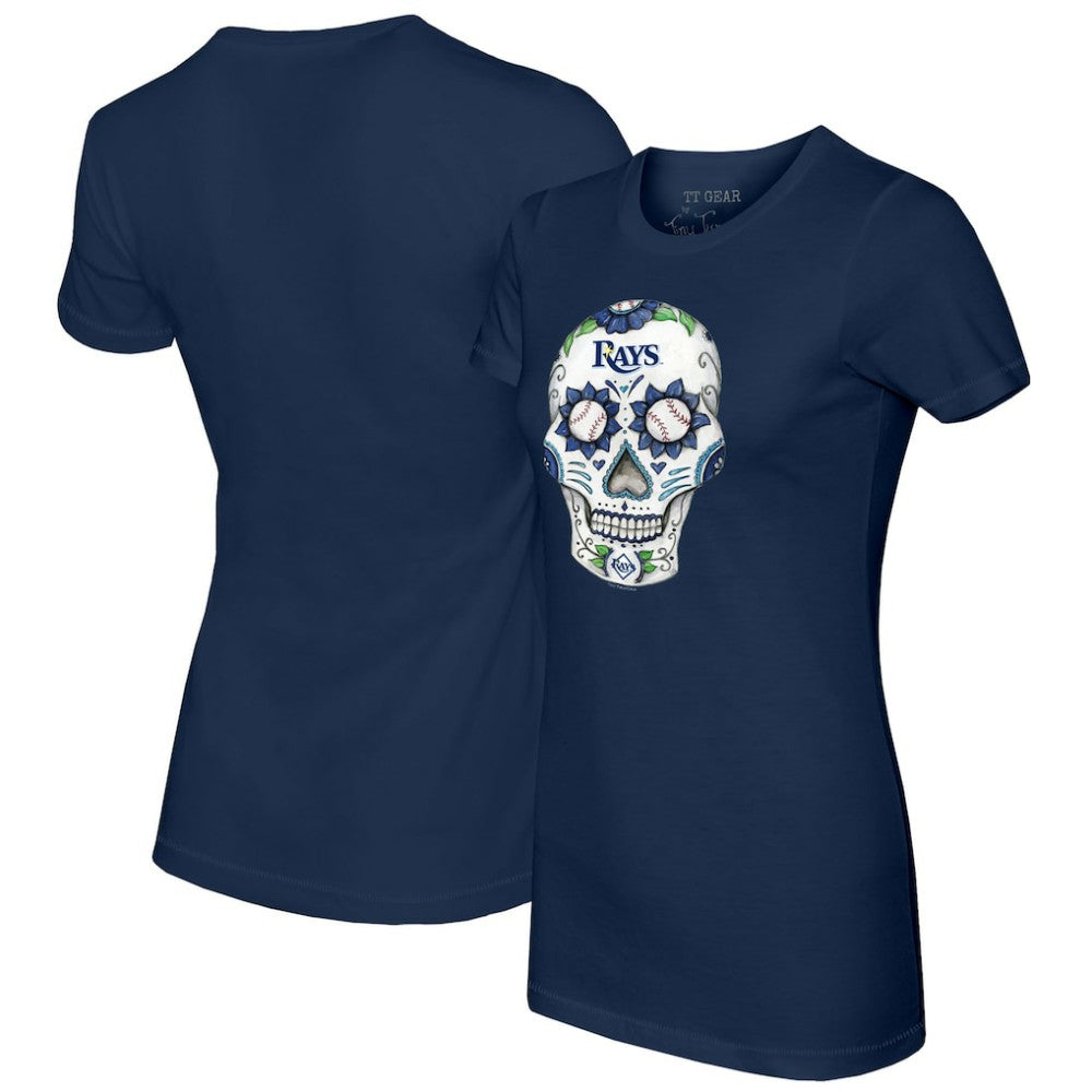 Tampa Bay Rays Tiny Turnip Women's Sugar Skull T-Shirt Navy