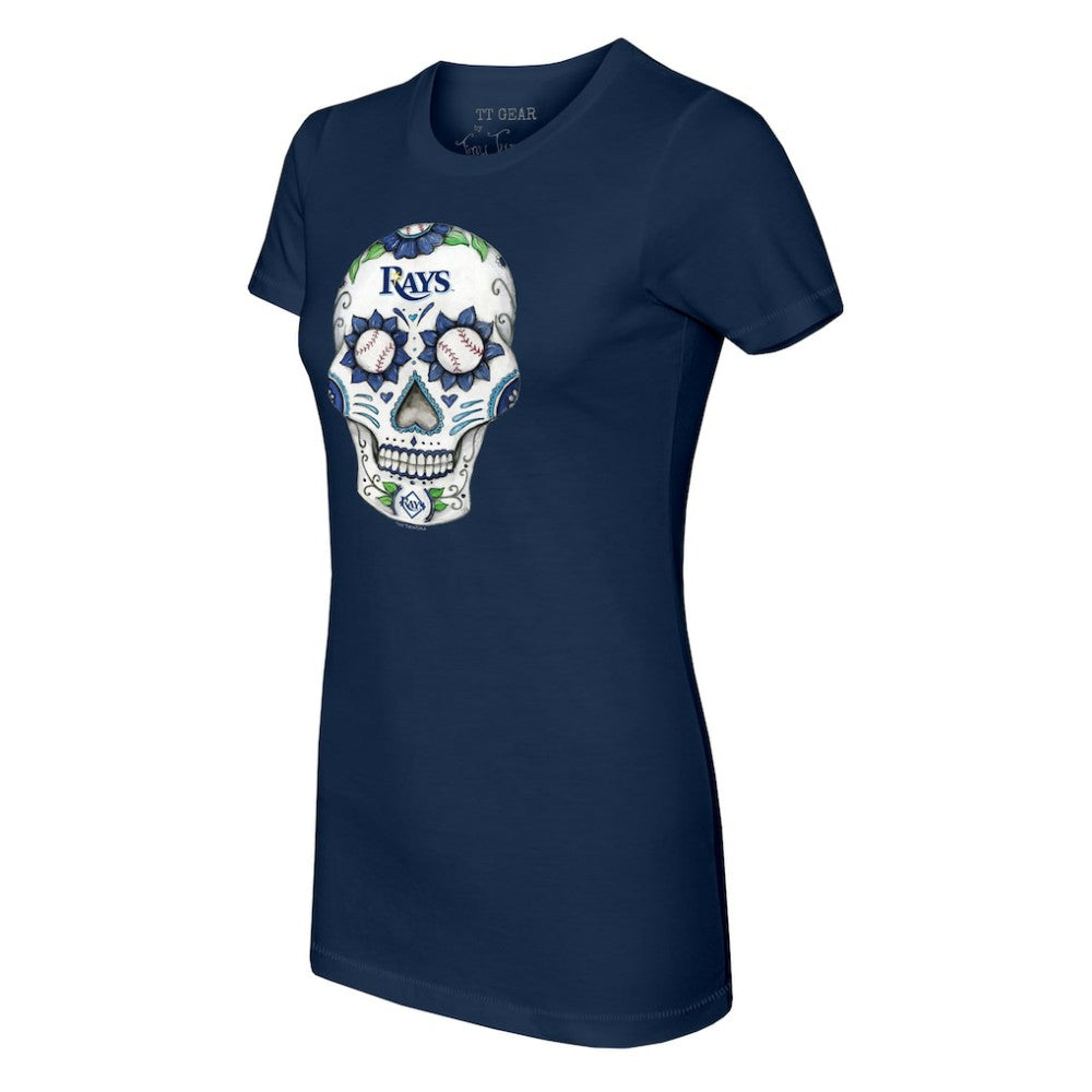 Tampa Bay Rays Tiny Turnip Women's Sugar Skull T-Shirt Navy