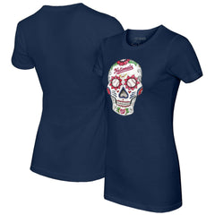 Washington Nationals Tiny Turnip Women's Sugar Skull T-Shirt Navy