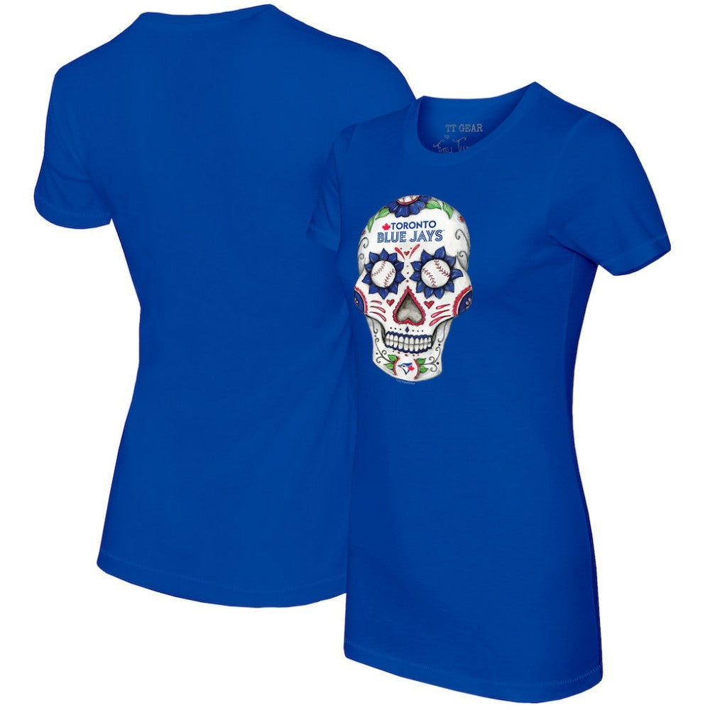 Toronto Blue Jays Tiny Turnip Women's Sugar Skull T-Shirt Royal
