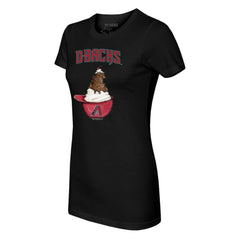 Arizona Diamondbacks Tiny Turnip Women's Sundae Helmet T-Shirt Black