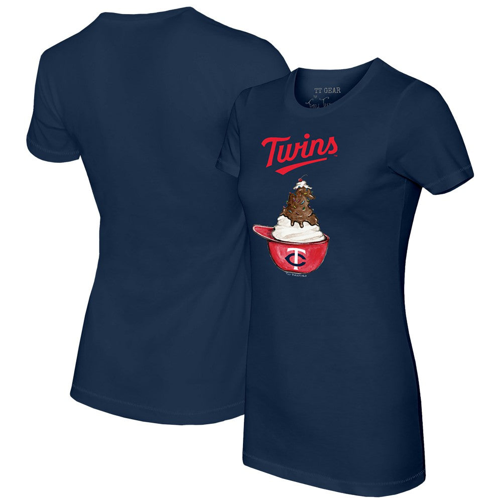 Minnesota Twins Tiny Turnip Women's Sundae Helmet T-Shirt Navy