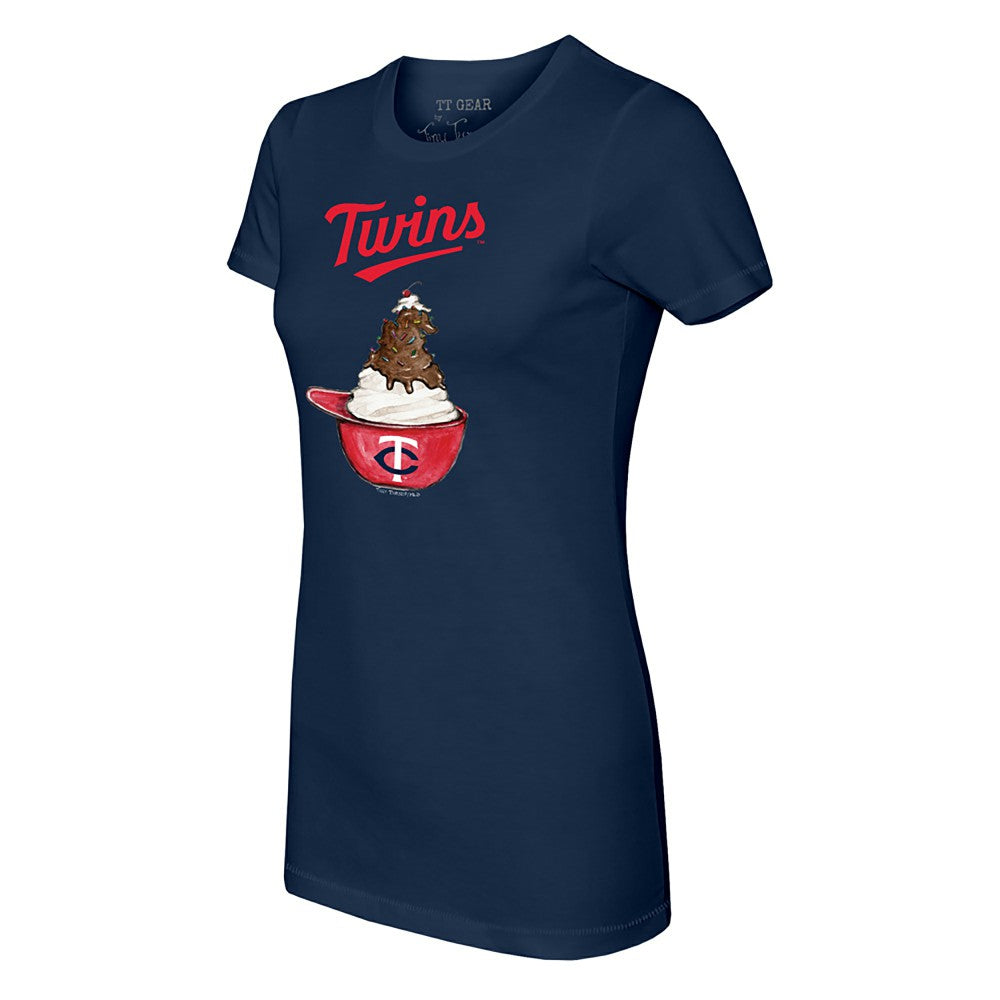 Minnesota Twins Tiny Turnip Women's Sundae Helmet T-Shirt Navy