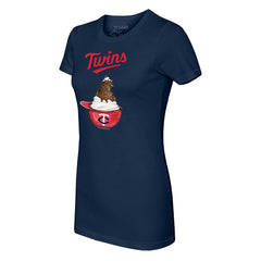 Minnesota Twins Tiny Turnip Women's Sundae Helmet T-Shirt Navy