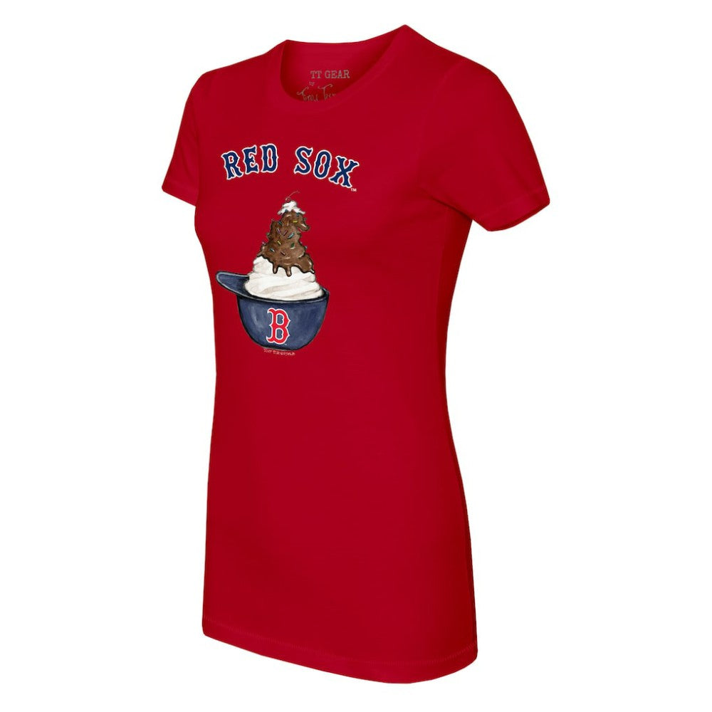 Boston Red Sox Tiny Turnip Women's Sundae Helmet T-Shirt Red