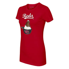 Cincinnati Reds Tiny Turnip Women's Sundae Helmet T-Shirt Red