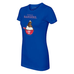 Texas Rangers Tiny Turnip Women's Sundae Helmet T-Shirt Royal
