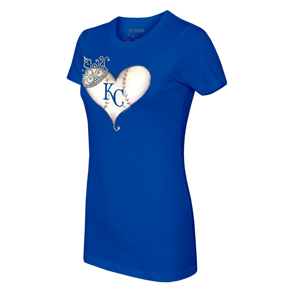Kansas City Royals Tiny Turnip Women's Tiara Heart T-Shirt Royal