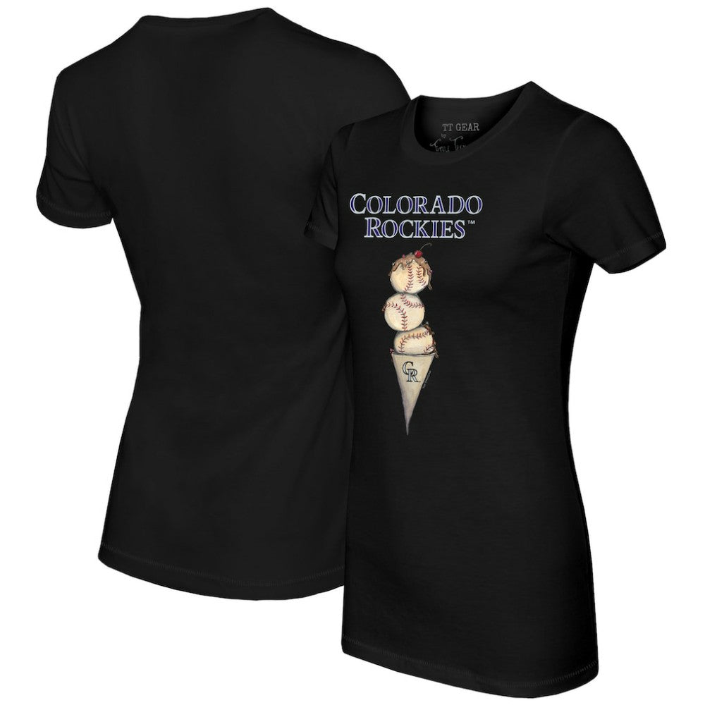 Colorado Rockies Tiny Turnip Women's Triple Scoop T-Shirt Black
