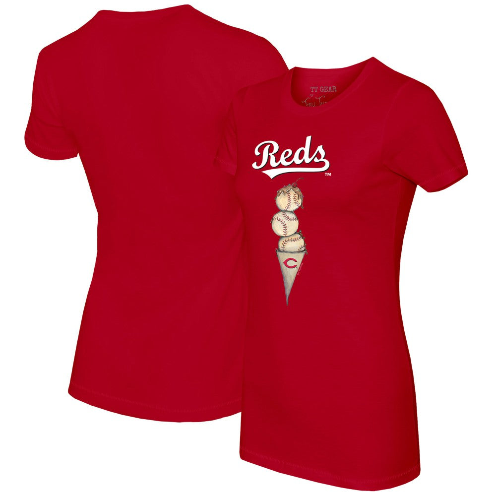 Cincinnati Reds Tiny Turnip Women's Triple Scoop T-Shirt Red