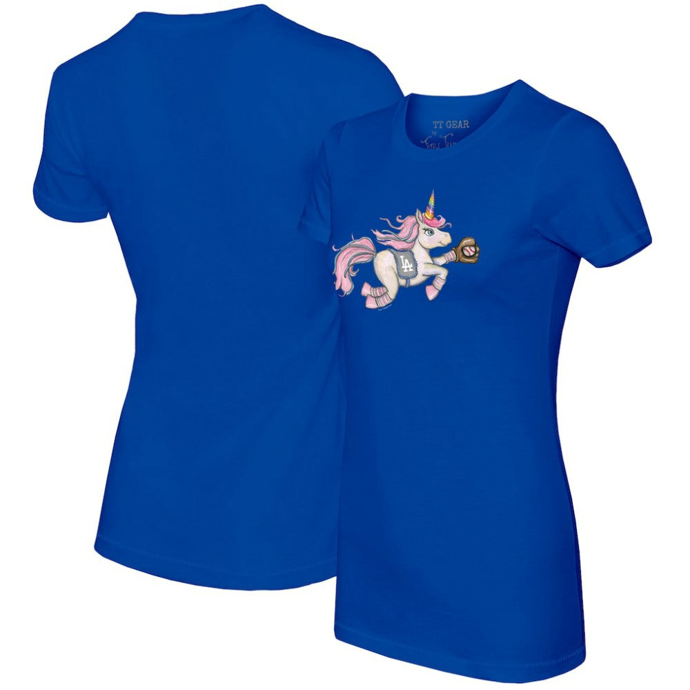 Los Angeles Dodgers Tiny Turnip Women's Unicorn T-Shirt Royal