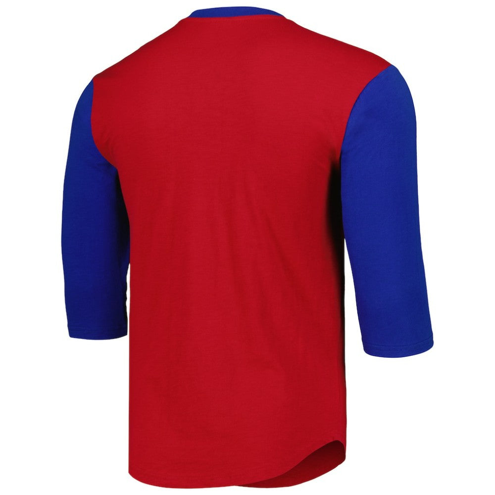 Chicago Cubs Cooperstown Collection Legendary Slub Henley 3/4-Sleeve T-Shirt Red