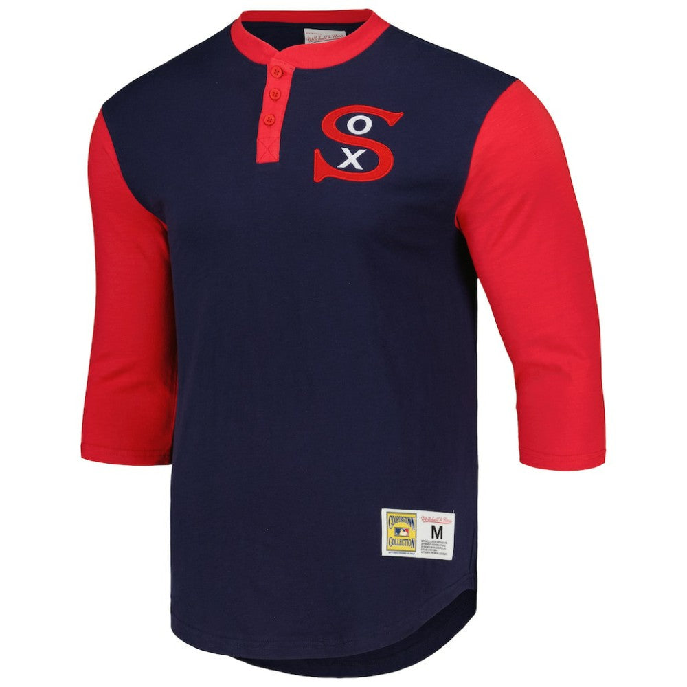 Chicago White Sox Cooperstown Collection Legendary Slub Henley 3/4-Sleeve T-Shirt Navy