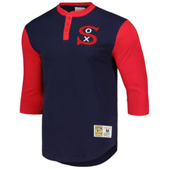Chicago White Sox Cooperstown Collection Legendary Slub Henley 3/4-Sleeve T-Shirt Navy
