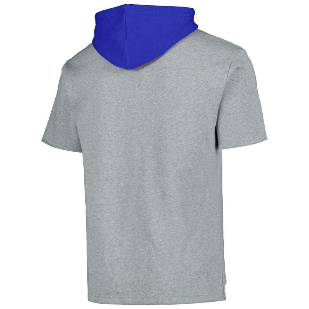 Chicago Cubs Postgame Short Sleeve Pullover Hoodie Heather Gray
