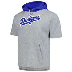 Los Angeles Dodgers Postgame Short Sleeve Pullover Hoodie Heather Gray