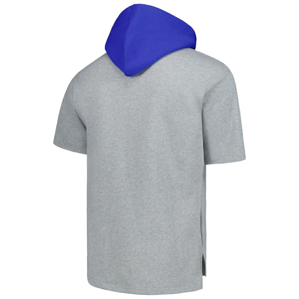 Los Angeles Dodgers Postgame Short Sleeve Pullover Hoodie Heather Gray