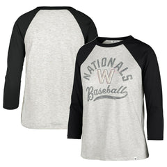 Washington Nationals Women's City Connect Retro Daze Ava Raglan 3/4-Sleeve T-Shirt Gray