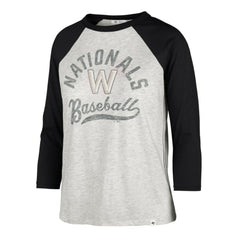 Washington Nationals Women's City Connect Retro Daze Ava Raglan 3/4-Sleeve T-Shirt Gray