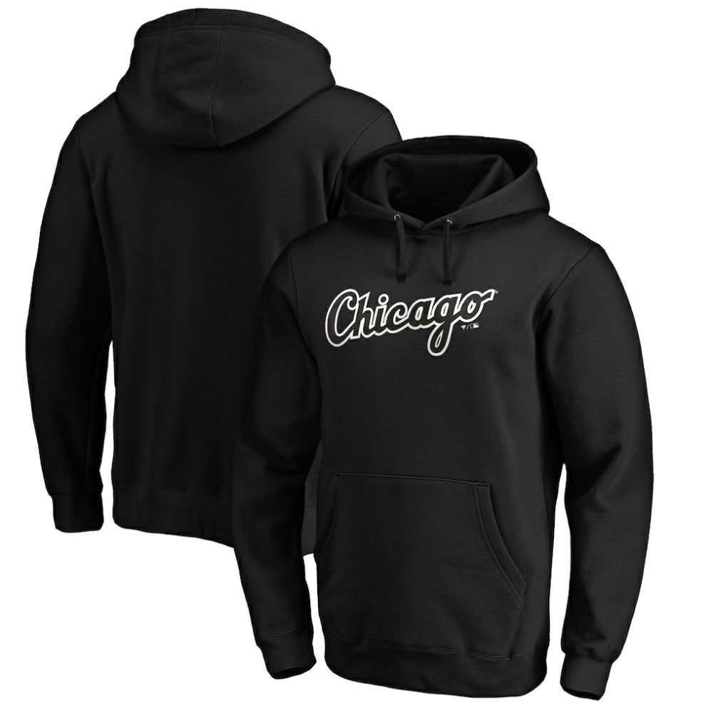 Chicago White Sox Official Wordmark Fitted Pullover Hoodie Black