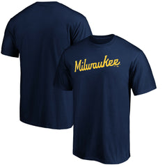 Milwaukee Brewers Official Team Wordmark T-Shirt Navy