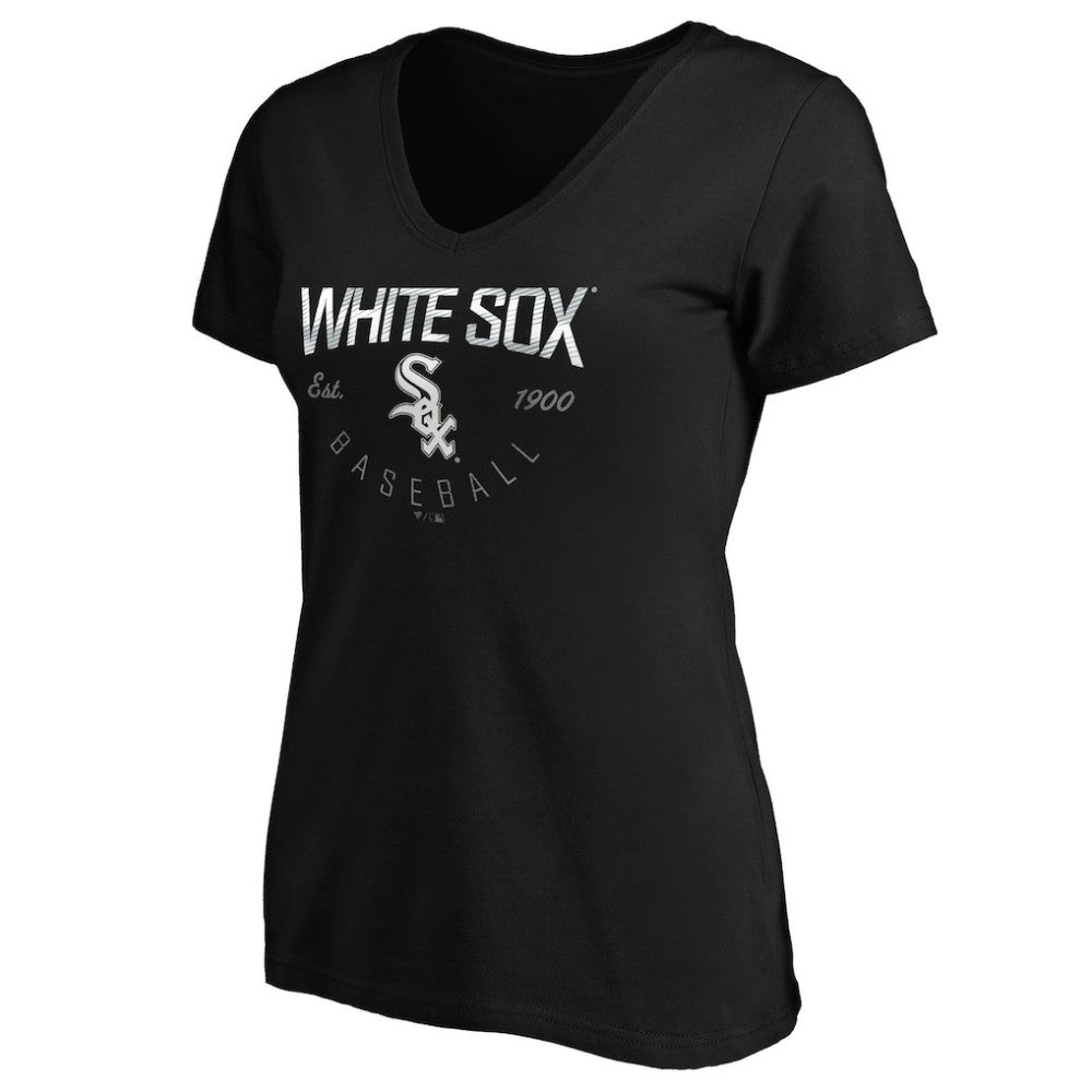 Chicago White Sox Women's Core Live For It V-Neck T-Shirt Black