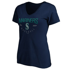 Seattle Mariners Women's Core Live For It V-Neck T-Shirt Navy