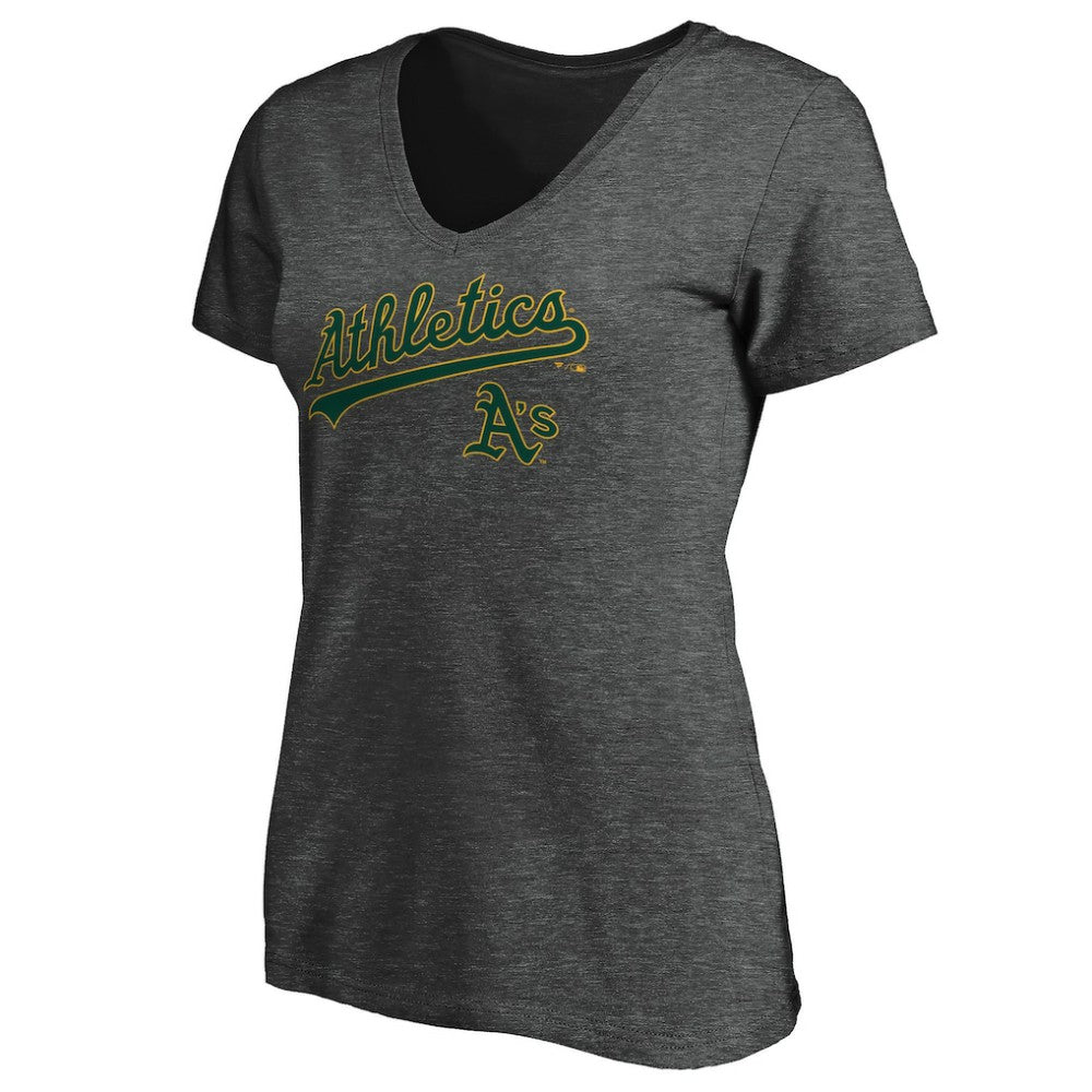 Athletics Women's Core Team Lock Up V-Neck T-Shirt Charcoal