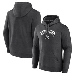 New York Yankees Team Lock Up Wordmark Pullover Hoodie Charcoal