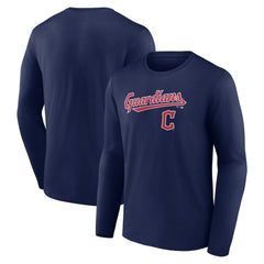 Cleveland Guardians Team Lock Up Long Sleeve T-Shirt Navy