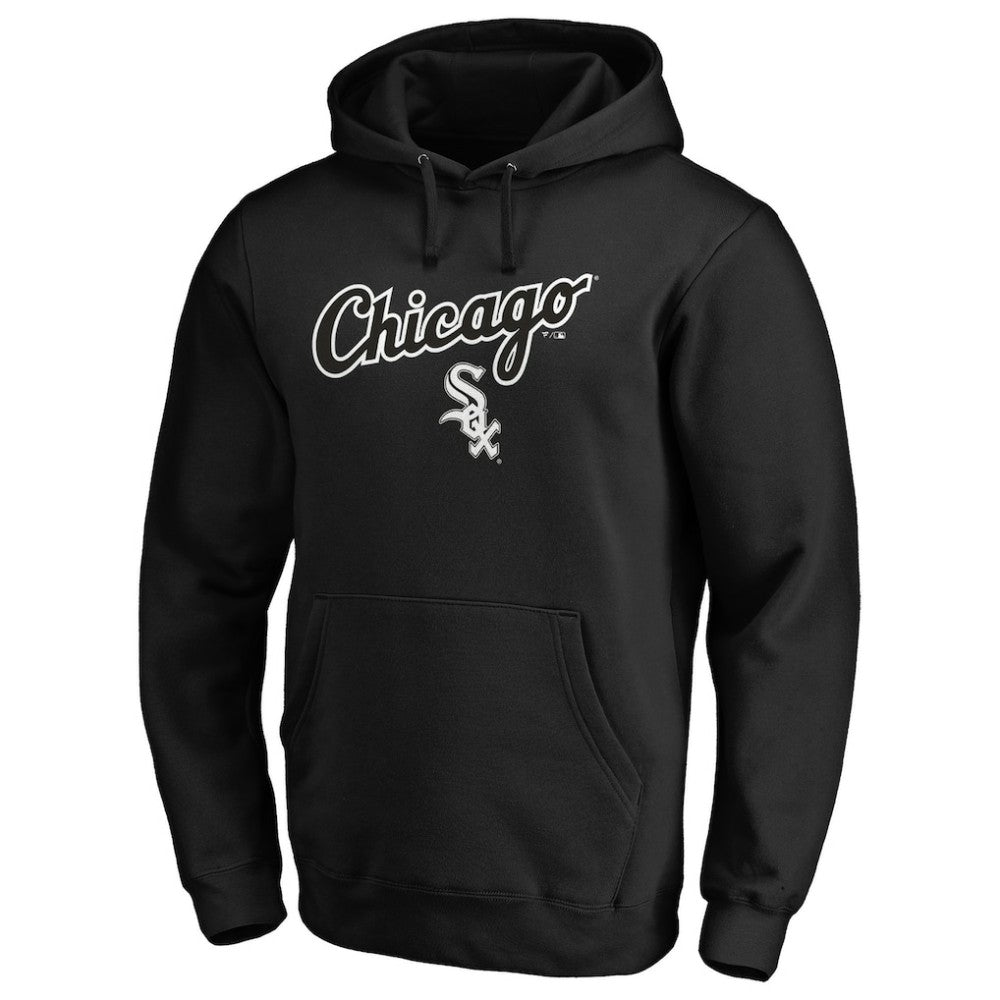 Chicago White Sox Team Lock Up Wordmark Pullover Hoodie Black