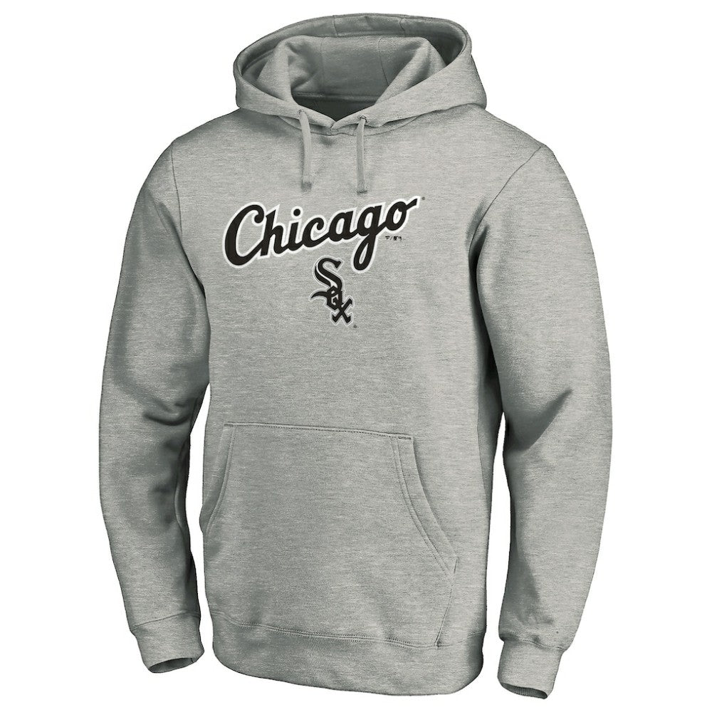 Chicago White Sox Team Lock Up Wordmark Pullover Hoodie Gray