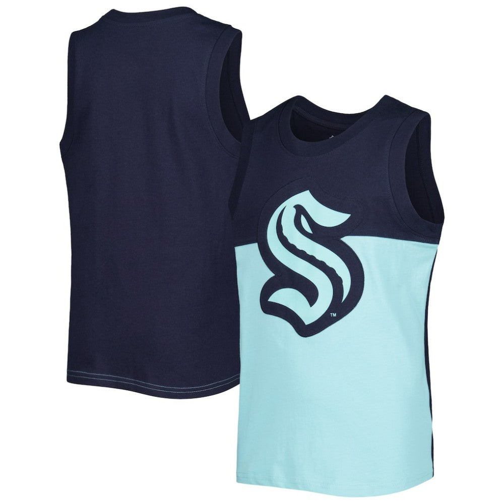 Seattle Kraken Youth Revitalize Tank Top - Light Blue/Dark Sea Blue Tank Top