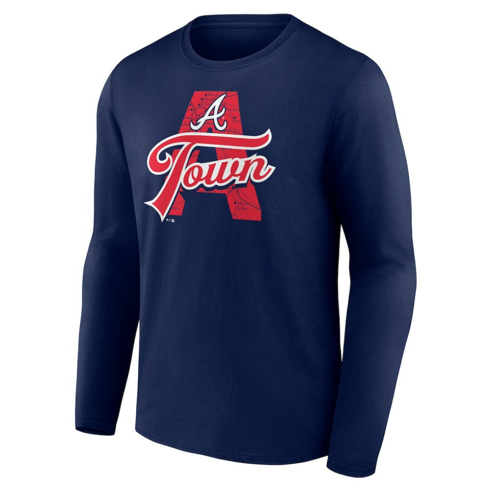 Atlanta Braves Hometown Graphic Long Sleeve T-Shirt Navy