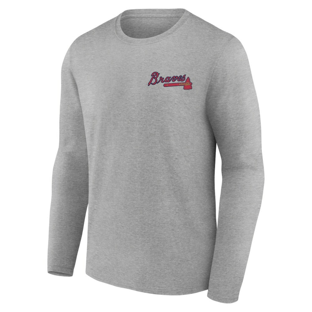 Atlanta Braves Nice Kicks Long Sleeve T-Shirt Gray
