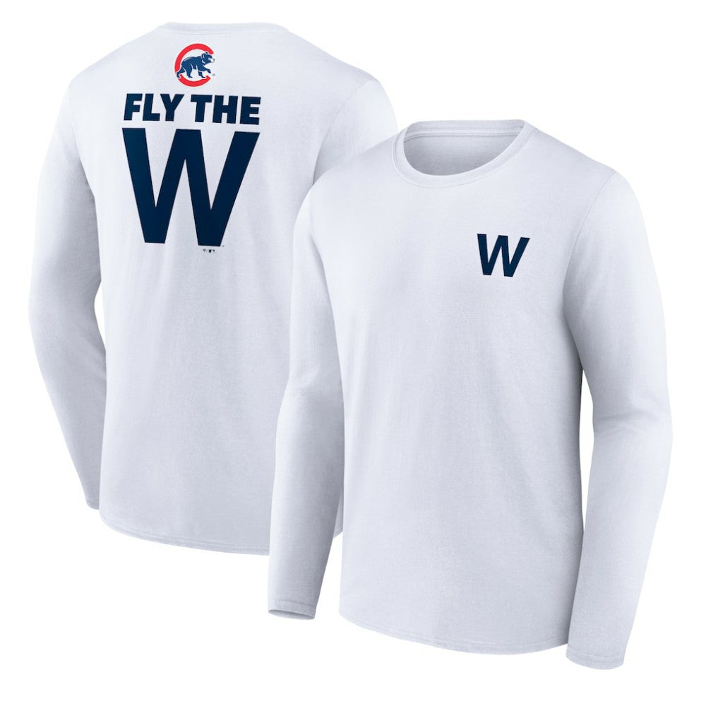 Chicago Cubs Fly the W Long Sleeve T-Shirt White