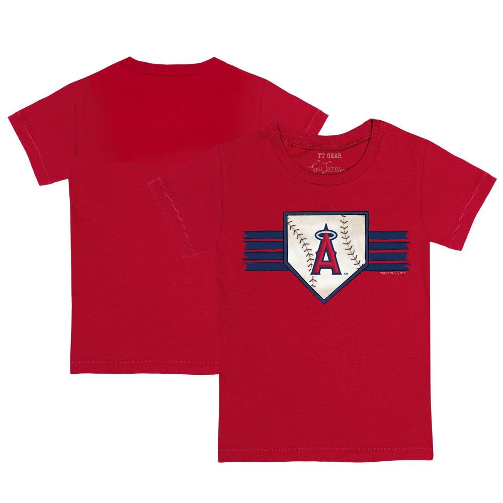 Los Angeles Angels Tiny Turnip Youth Base Stripe T-Shirt Red