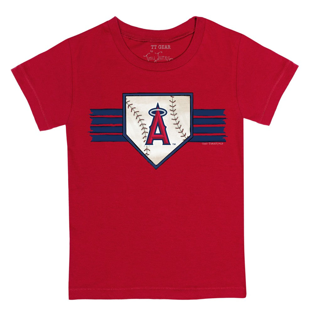 Los Angeles Angels Tiny Turnip Youth Base Stripe T-Shirt Red