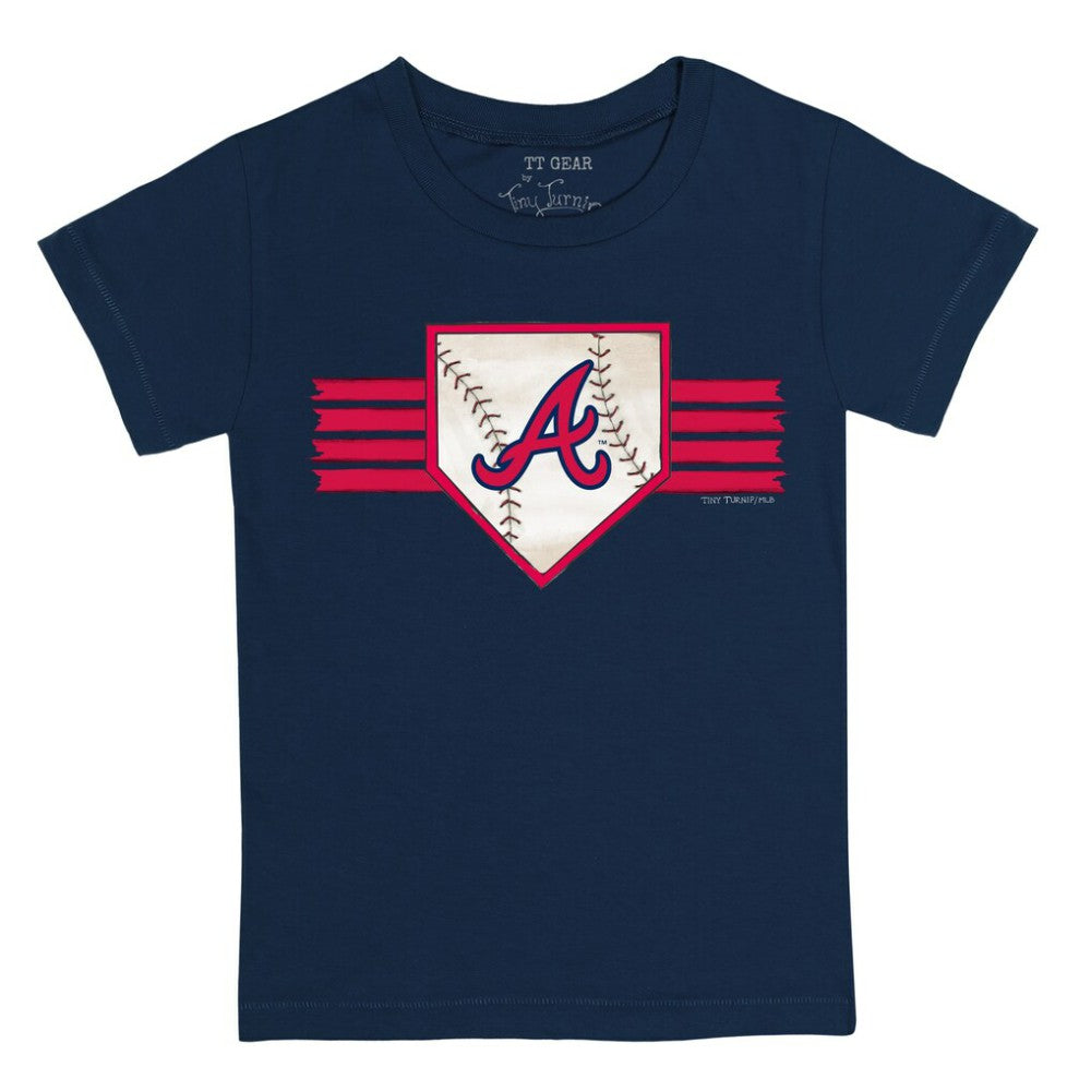 Atlanta Braves Tiny Turnip Youth Base Stripe T-Shirt Navy