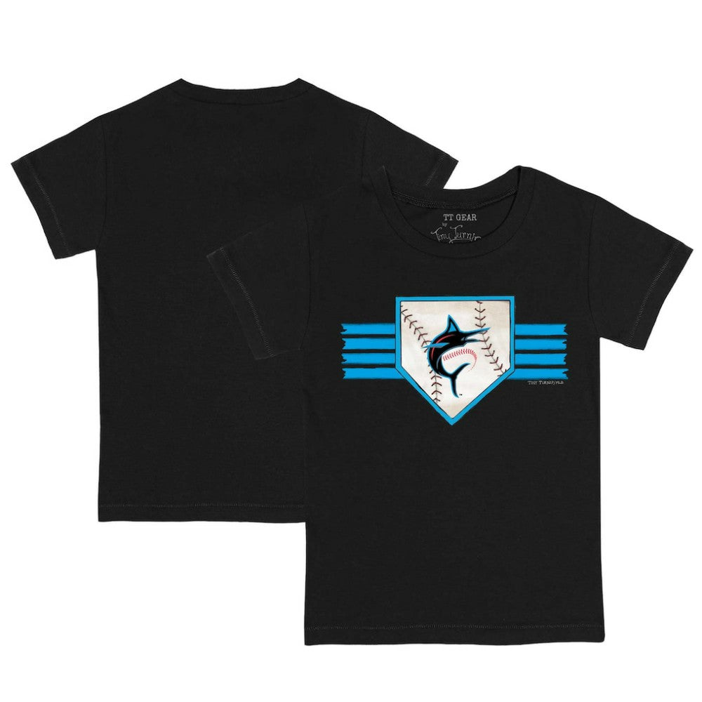 Miami Marlins Tiny Turnip Youth Base Stripe T-Shirt Black