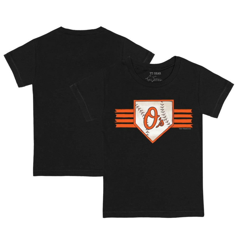 Baltimore Orioles Tiny Turnip Youth Base Stripe T-Shirt Black