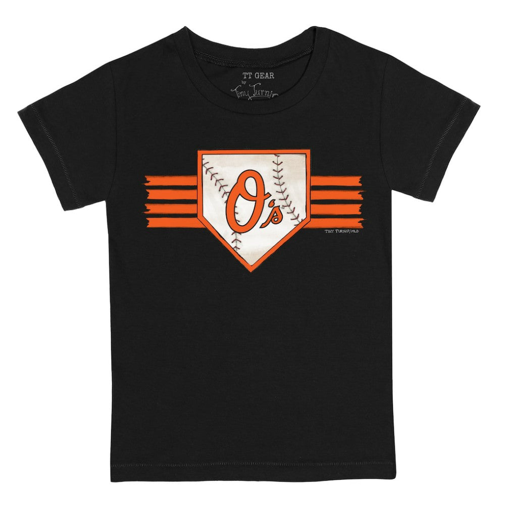Baltimore Orioles Tiny Turnip Youth Base Stripe T-Shirt Black