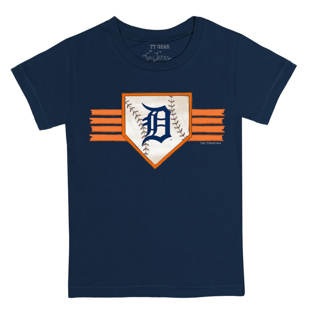 Detroit Tigers Tiny Turnip Youth Base Stripe T-Shirt Navy