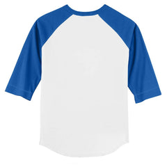 Chicago Cubs Tiny Turnip Youth Base Stripe 3/4-Sleeve Raglan T-Shirt White/Royal