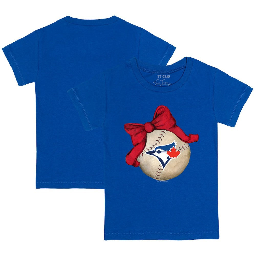 Toronto Blue Jays Tiny Turnip Youth Baseball Bow T-Shirt Royal