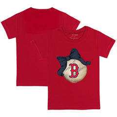 Boston Red Sox Tiny Turnip Youth Baseball Bow T-Shirt Red
